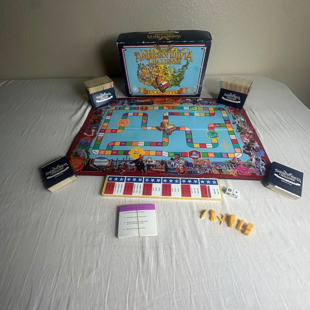 Vintage The Great American Trivia Challenge Texas Style Board Game 1985 Edition